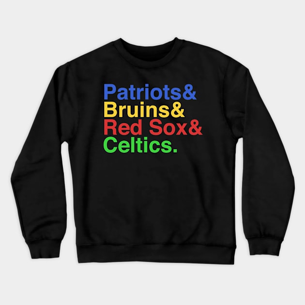 Boston Sports Teams Crewneck Sweatshirt by Carl Cordes